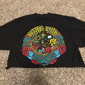 Santa Cruz Skateboards Black Crop Top with Colorful Graphic